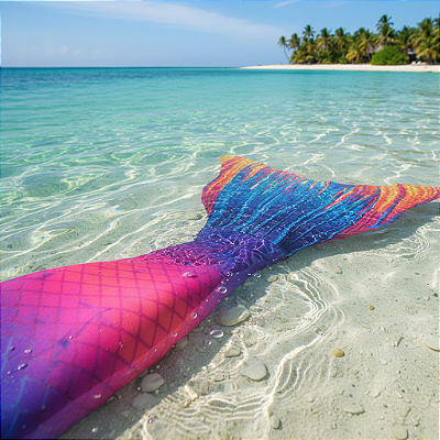 Cauda Sereia Completa Confortável Nadar Nadadeira Arco-Íris