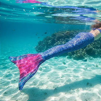 Cauda Sereia Completa Super Conforto Menina Peixe Calda Nada Mila