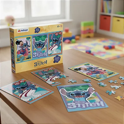 Quebra Cabeça Stitch 300 Peças De Madeira Disney