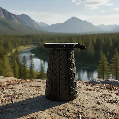 Banco Banqueta Retrátil Portátil Com Alca Viagem Telescópica