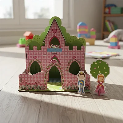 Quebra Cabeça Infantil 3d Castelo Princesas Brinquedo Mdf