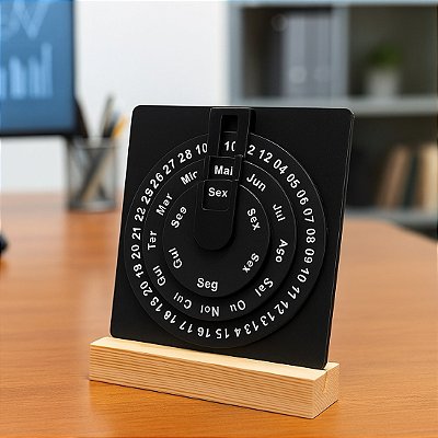 Calendário De Mesa Infinito Permanente Decorativo Home Ofice