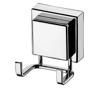 Gancho Duplo Suporte Multiuso Com Ventosa Cromado Banheiro