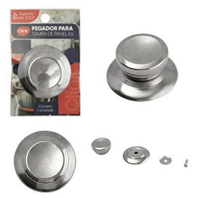 Pegador De Tampa Panela Aço Inox Baquelite Puxador