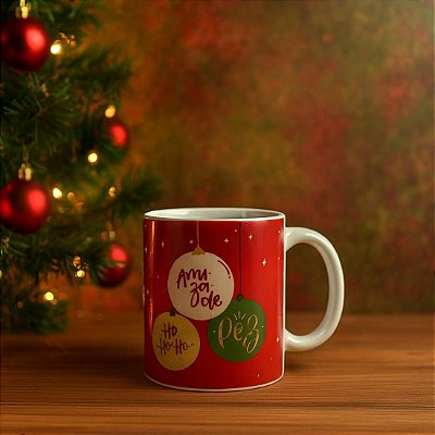 Caneca Ceramica Celebração Festa Natal Decoração