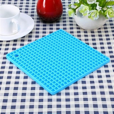 Apoio Descanso De Panela Quadrado Silicone Protetor