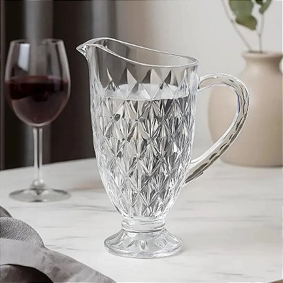 Jarra Diamond De Vidro 1,2l Elegante Para Água E Bebidas