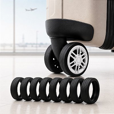 Capa Protetora Rodinha Mala Viagem Kit 8 Peças Silicone