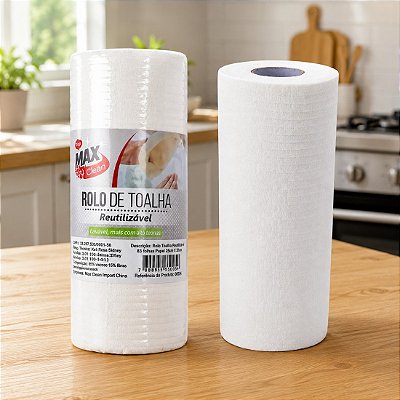 Rolo De Toalha Reutilizável De Papel Com 83 Folhas Multiuso