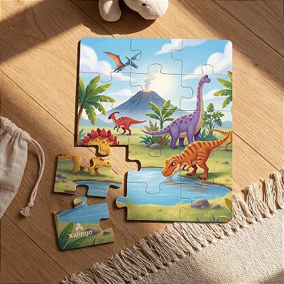 Quebra-cabeça Infantil Dinossauros 15 Peças Educativo