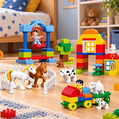 Bloco De Montar Grande Box 2 Em 1 Com 100 Pçs Infantil