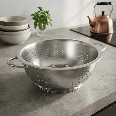 Escorredor De Massa E Macarrão Em Aço Inox Macarrao Metal