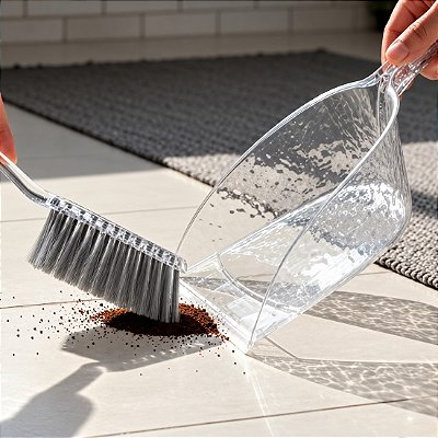 Kit Pá E Escova De Limpeza 2 Peças Lavanderia Casa