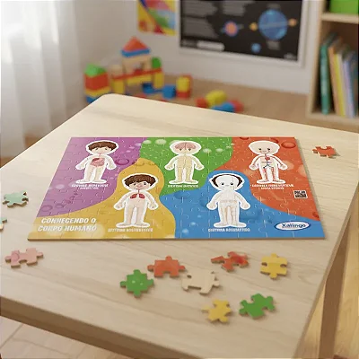 Quebra Cabeça Conhecendo o Corpo Humano Interativo 100peças