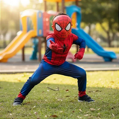 Fantasia Homem Aranha Longa Clássica Spiderman Máscara Filme