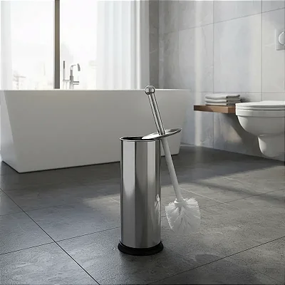 Escova De Limpar Vaso Sanitário Suporte Aço Inox Sanitária