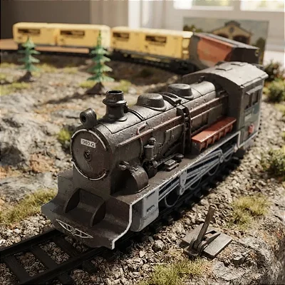 Ferrorama Super Locomotiva Com Farol Luz Trem Elétrico Pista