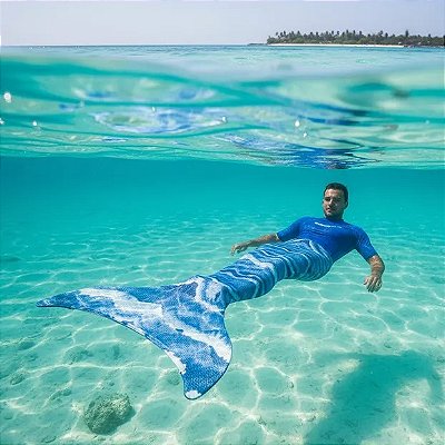 Cauda Tritão Super Conforto Menino Peixe Cauda Sereia