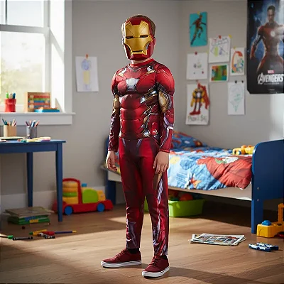 Fantasia Homem De Ferro Iron Man Longa Infantil Guerra Civil