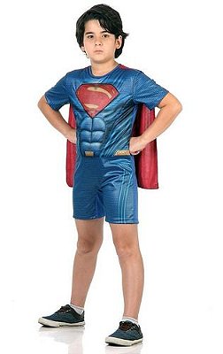 Fantasia Super Homem Superman Curta Infantil Com Músculo