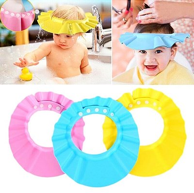 Chapéu de Banho Protetor Viseira para Bebês e Crianças