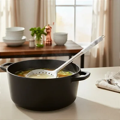 Escumadeira De Mármore Aço Inox