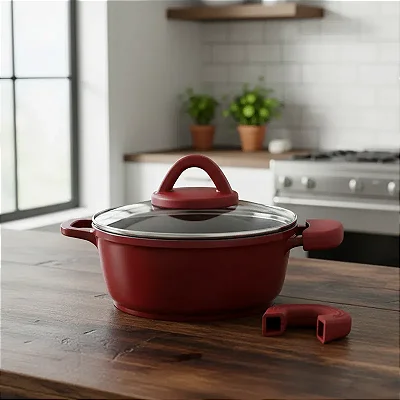 Panela 16 Cm Caçarola C/ Revestimento Cerâmica Antiaderente