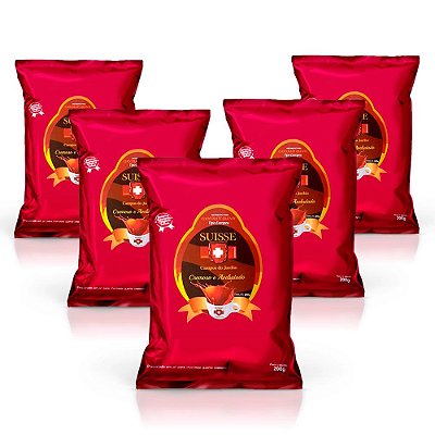 Kit com 5 pacotes de Chocolate Cremoso em Pó Estilo Europeu Suisse Chocolat (200g cada)