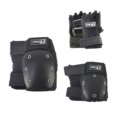 Traxart Kit de Proteção Pro-T DG 300 Preto - Patins e Skate