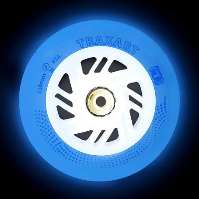 Rodas traxart Inline com LED 110mm / 85A Azul - 3 unidades