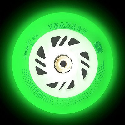 Traxart Rodas Inline com LED 110mm / 85A - Led Verde DY-002 (3 unidades)