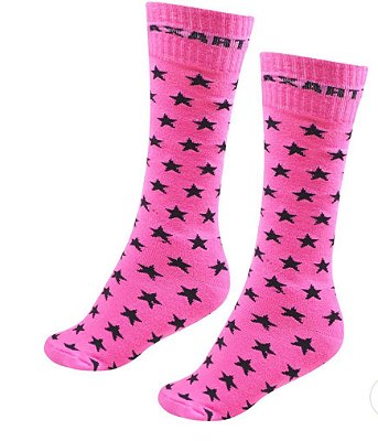 Traxart Meia - ESTRELINHAS rosa com preto / DY-040
