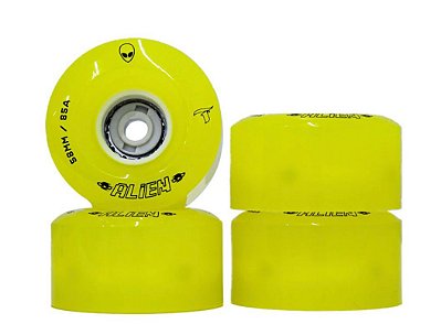 Rodas Traxart QUAD Led Alien 58mmX 32mm/85A Amarelo (4 unidades)