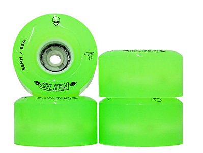 Rodas QUAD Traxart Led Alien 58mmX 32mm/85A - Verde (4 unidades)