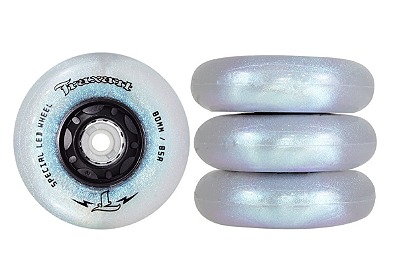 Rodas Traxart Led Special Glitter Azul 80mm/85a