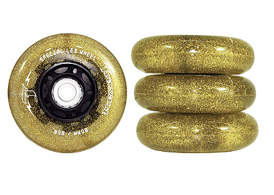 Traxart Rodas Led Special 80mm/85a - Glitter: Dourado (4 unidades)