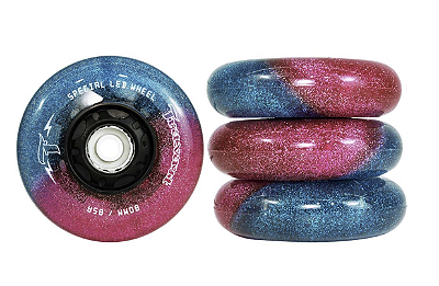Traxart Rodas Led Special 80mm/85a - Glitter: Pink e azul (4 unidades)
