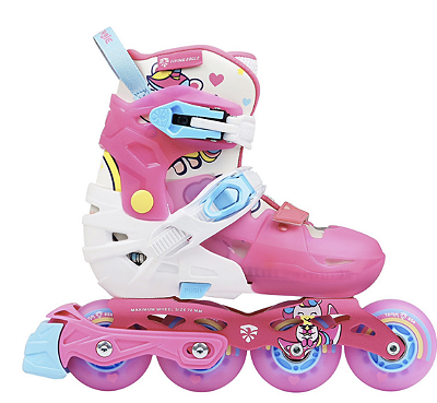 Patins Flying Eagle L6 - Rosa / com Led (26 ao 30)