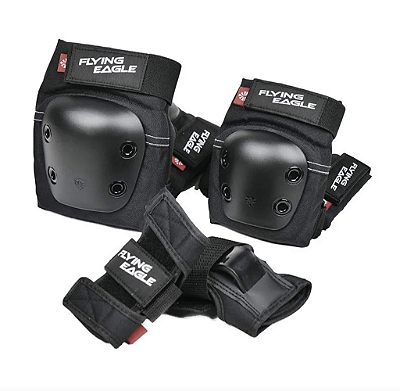 Kit de Proteção Flying Eagle Valiant Protectors - Preto (infantil/Juvenil)