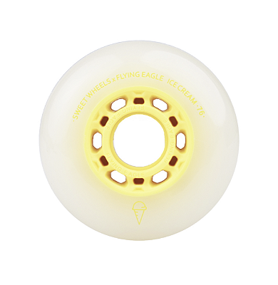 Roda Flying Eagle Ice Cream 80mm - Amarela / tubo com 8 rodas