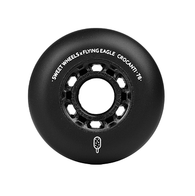 Rodas Flying Eagle Crocanti 76mm 88a / Preta - tubo com 4 rodas