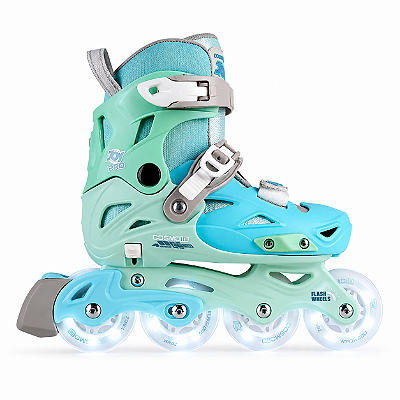 Patins Cosmo Joy Pro Infantil Ajustável Verde - Rodas Led
