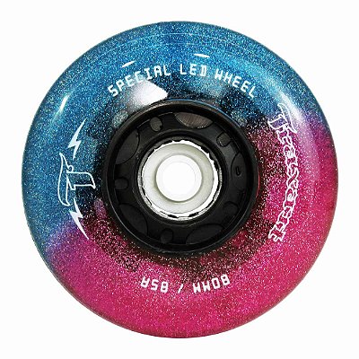 RODAS GLITTER LED SPECIAL PINK E AZUL 80mm/85A