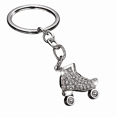 Chaveiro Patins Quad (Liga de Zinco Prata com Strass)