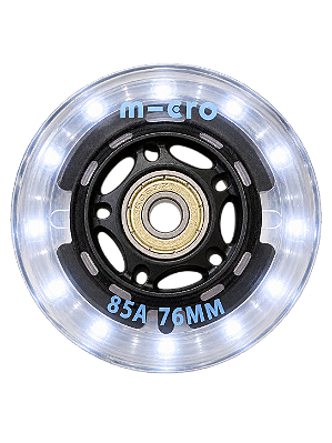 Rodas Micro Firefly LED 76mm 85A com Rolamentos ABEC7 – Kit 4 Unidades