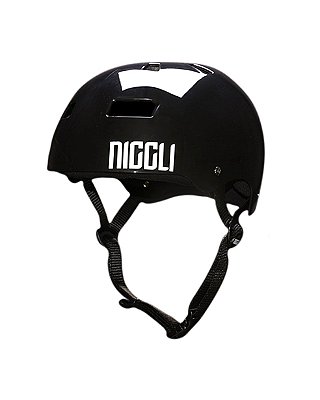 Capacete Niggli PRO - Preto Brilho Fita Preta