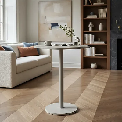 Mesa Monopé Orgânica De Madeira Canto Cama Alt.55cm - Off