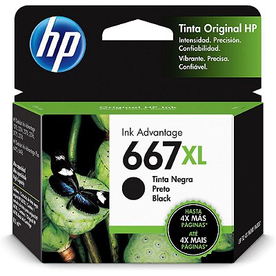 Cartucho Original HP 667XL 667 2376 2774 2776 2700 Preto 8.5ML