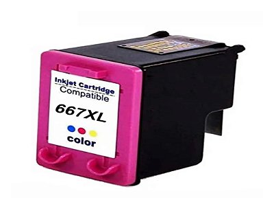 Cartucho Compativel HP 667XL 667 2376 2774 2776 6476 2700 Color 14ML