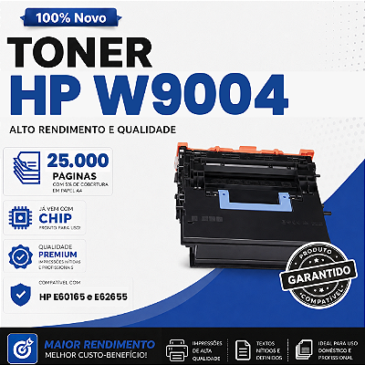 Toner compatível com HP W9004 MC E60165/E62655 25K C/chip